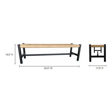 Hawthorn Black Large Bench - Ornate Home