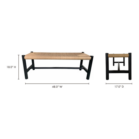 Hawthorn Black Small Bench - Ornate Home