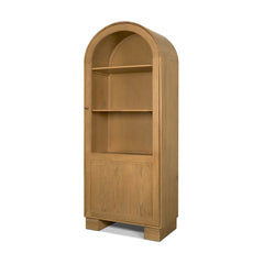 Hawthorne Brown Solid Oak Wood with Glass Curio Cabinet
