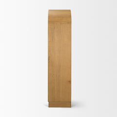 Hawthorne Brown Solid Oak Wood with Glass Curio Cabinet