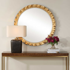 Haya Gold Round Mirror - Ornate Home