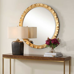 Haya Gold Round Mirror - Ornate Home