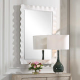 Haya White Scalloped Mirror - Ornate Home