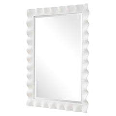 Haya White Scalloped Mirror - Ornate Home