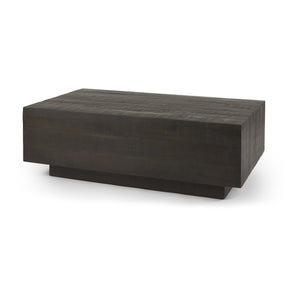 Hayden Dark Brown Wood Rectangular Coffee Table - Ornate Home
