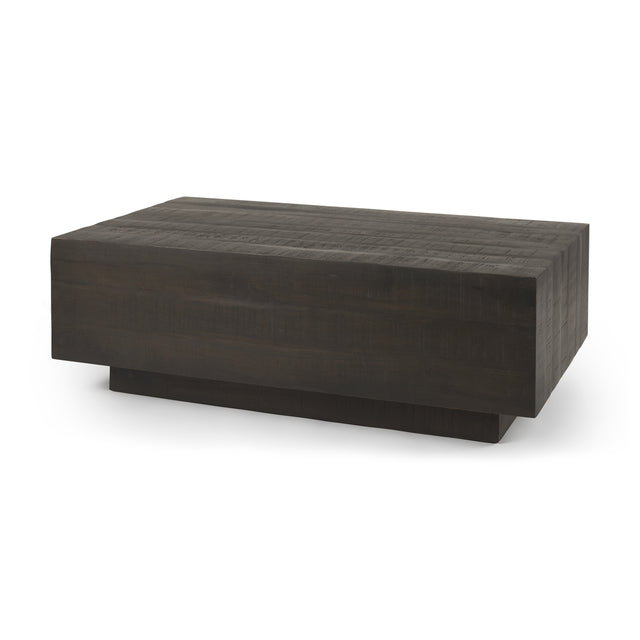 Hayden Dark Brown Wood Rectangular Coffee Table - Ornate Home