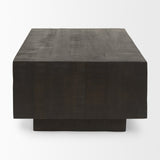 Hayden Dark Brown Wood Rectangular Coffee Table - Ornate Home