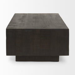 Hayden Dark Brown Wood Rectangular Coffee Table - Ornate Home
