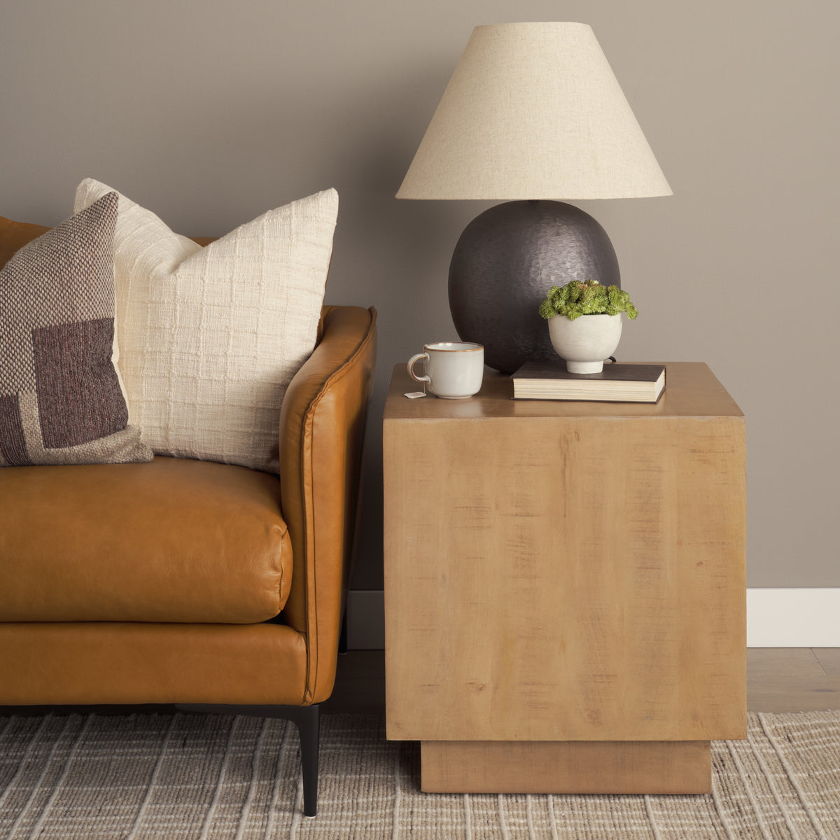 Hayden Light Brown Wood End/Side Table - Ornate Home