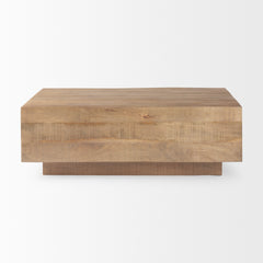 Hayden Light Brown Wood Rectangular Coffee Table