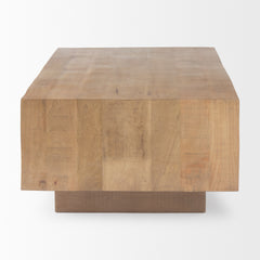 Hayden Light Brown Wood Rectangular Coffee Table