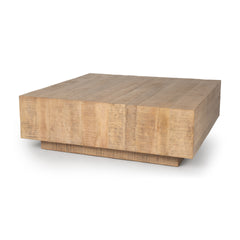 Hayden Light Brown Wood Square Coffee Table - Ornate Home