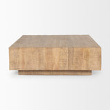 Hayden Light Brown Wood Square Coffee Table - Ornate Home