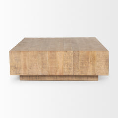 Hayden Light Brown Wood Square Coffee Table - Ornate Home