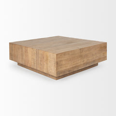 Hayden Light Brown Wood Square Coffee Table - Ornate Home