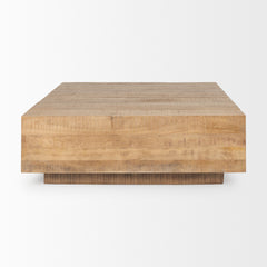 Hayden Light Brown Wood Square Coffee Table - Ornate Home