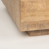 Hayden Light Brown Wood Square Coffee Table - Ornate Home