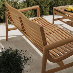 Hayden Natural 4-Piece Outdoor Patio Teak Wood Furniture Set - Ornate Home