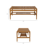 Hayden Natural 46 Inch Outdoor Patio Teak Wood Coffee Table - Ornate Home