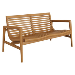 Hayden Natural 56 Inch Outdoor Patio Teak Wood Loveseat - Ornate Home