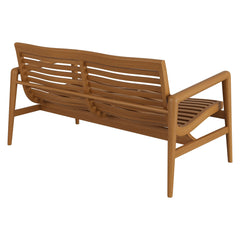 Hayden Natural 56 Inch Outdoor Patio Teak Wood Loveseat - Ornate Home