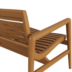 Hayden Natural 56 Inch Outdoor Patio Teak Wood Loveseat - Ornate Home
