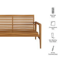 Hayden Natural 56 Inch Outdoor Patio Teak Wood Loveseat - Ornate Home