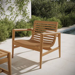 Hayden Natural Outdoor Patio Teak Wood Armchair - Ornate Home