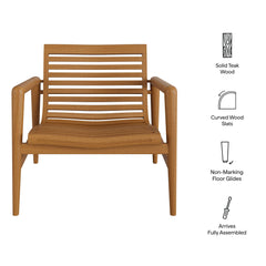 Hayden Natural Outdoor Patio Teak Wood Armchair - Ornate Home