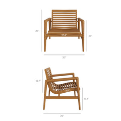 Hayden Natural Outdoor Patio Teak Wood Armchair - Ornate Home