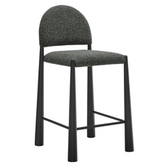 Hayley Black/Anthracite Upholstered Fabric Counter Stools (Set of 2) - Ornate Home