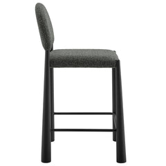 Hayley Black/Anthracite Upholstered Fabric Counter Stools (Set of 2) - Ornate Home
