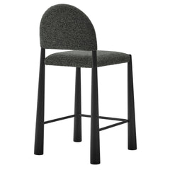 Hayley Black/Anthracite Upholstered Fabric Counter Stools (Set of 2) - Ornate Home