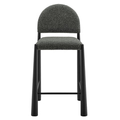 Hayley Black/Anthracite Upholstered Fabric Counter Stools (Set of 2) - Ornate Home