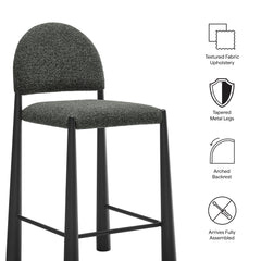 Hayley Black/Anthracite Upholstered Fabric Counter Stools (Set of 2) - Ornate Home