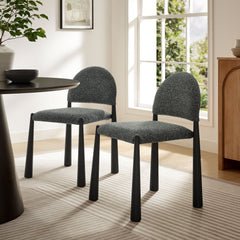 Hayley Black/Anthracite Upholstered Fabric Dining Side Chair - Ornate Home