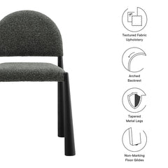 Hayley Black/Anthracite Upholstered Fabric Dining Side Chair - Ornate Home