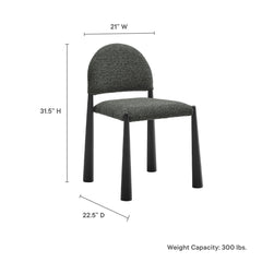Hayley Black/Anthracite Upholstered Fabric Dining Side Chair - Ornate Home