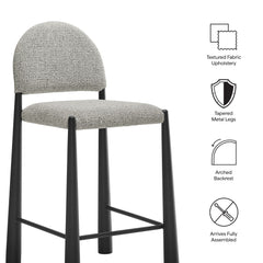 Hayley Black/Camel Upholstered Fabric Counter Stools (Set of 2) - Ornate Home
