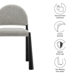 Hayley Black/Camel Upholstered Fabric Dining Side Chair - Ornate Home