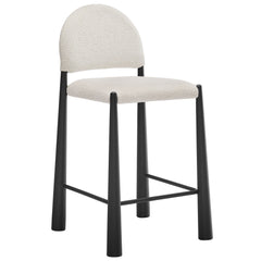 Hayley Black/Cream Upholstered Fabric Counter Stools (Set of 2) - Ornate Home