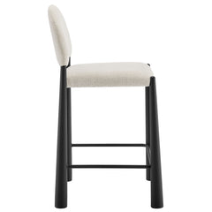 Hayley Black/Cream Upholstered Fabric Counter Stools (Set of 2) - Ornate Home