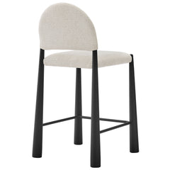 Hayley Black/Cream Upholstered Fabric Counter Stools (Set of 2) - Ornate Home