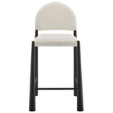 Hayley Black/Cream Upholstered Fabric Counter Stools (Set of 2) - Ornate Home