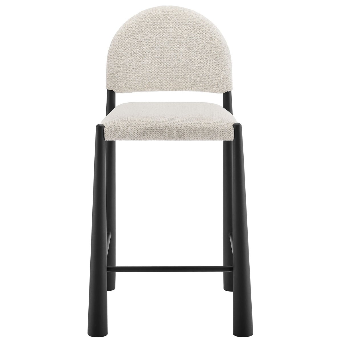 Hayley Black/Cream Upholstered Fabric Counter Stools (Set of 2) - Ornate Home