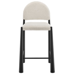 Hayley Black/Cream Upholstered Fabric Counter Stools (Set of 2) - Ornate Home