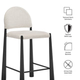 Hayley Black/Cream Upholstered Fabric Counter Stools (Set of 2) - Ornate Home