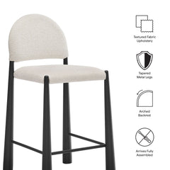 Hayley Black/Cream Upholstered Fabric Counter Stools (Set of 2) - Ornate Home