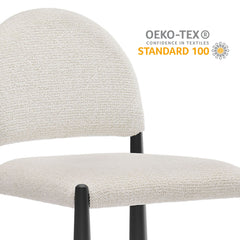 Hayley Black/Cream Upholstered Fabric Counter Stools (Set of 2) - Ornate Home