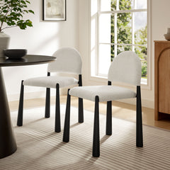 Hayley Black/Cream Upholstered Fabric Dining Side Chair - Ornate Home